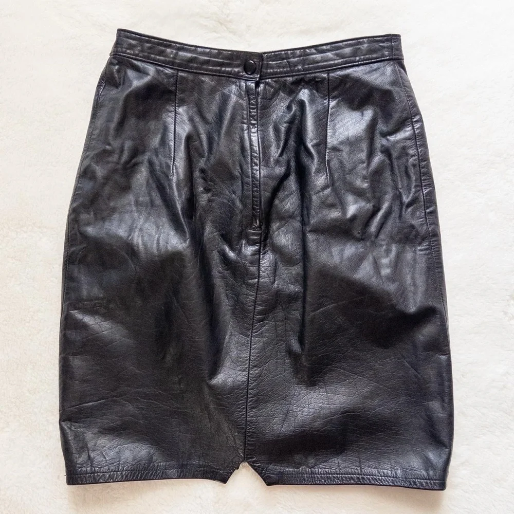 Vintage Black Leather Skirt